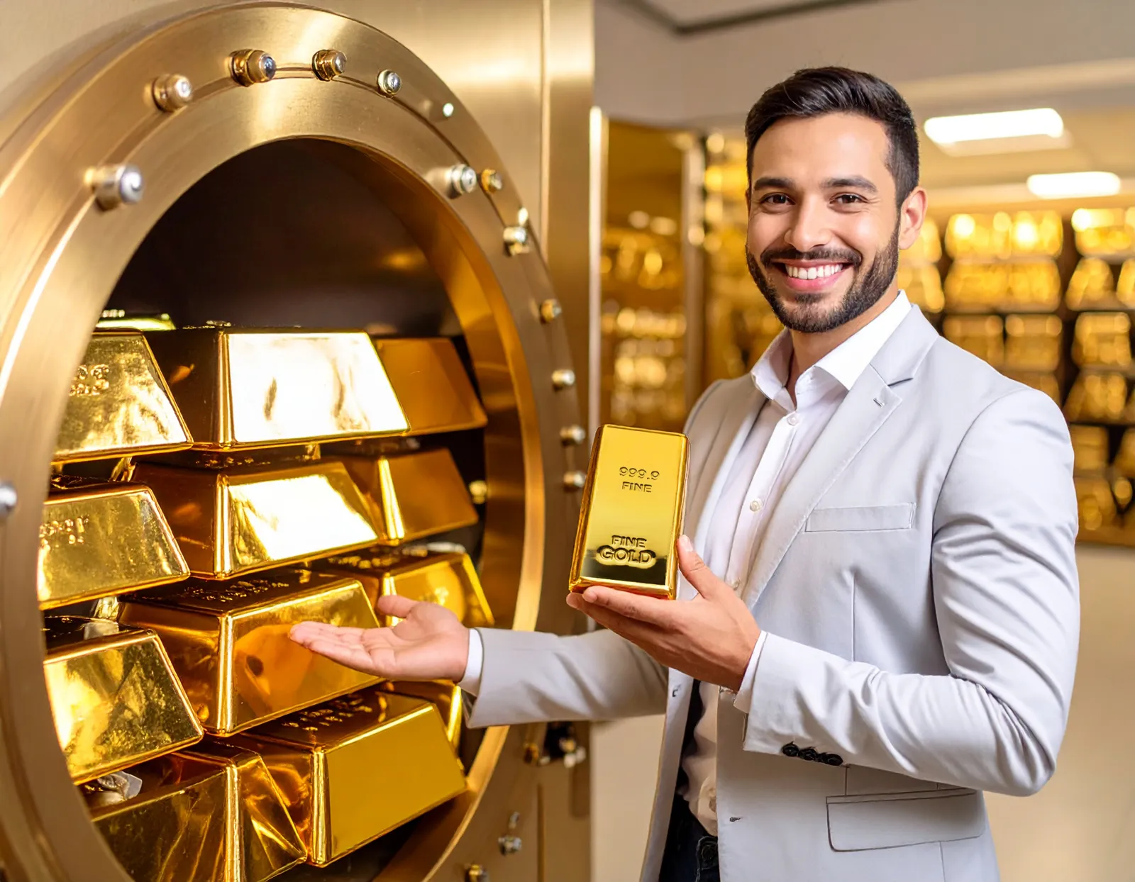 Gold bars stored in a Mac & Ro Capital secure vault